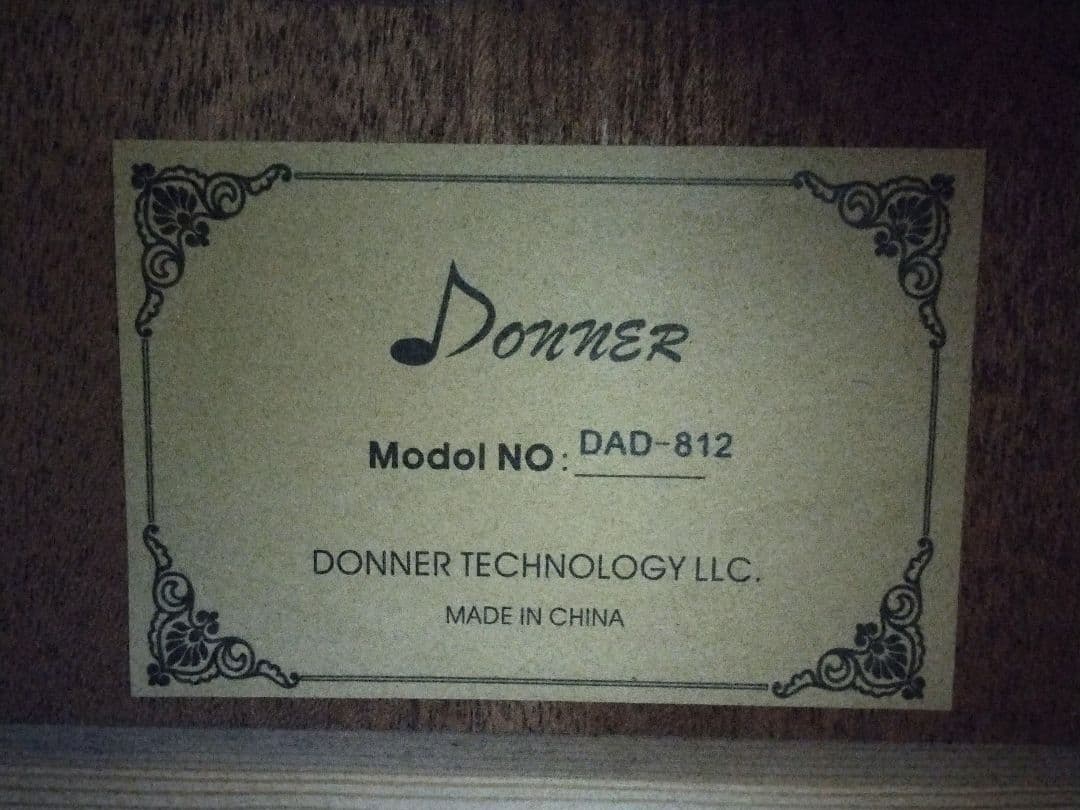 Donner 「DAD-812」アコースティックギター　ドナー　SC付き