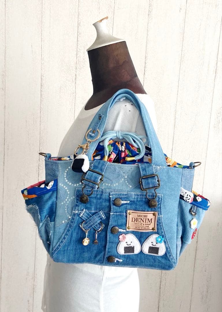 デニムリメイクバックS お弁当バック