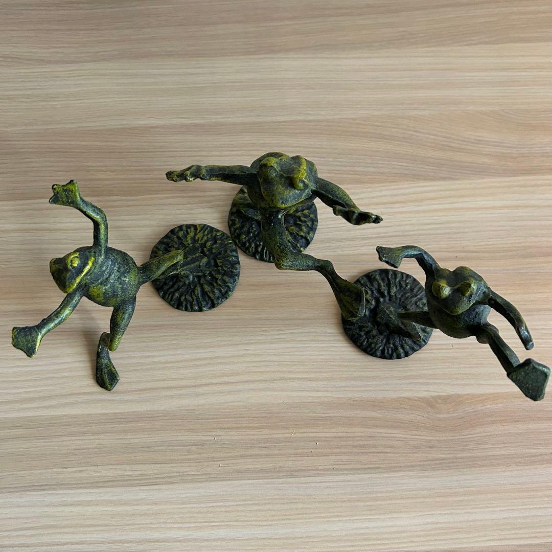 カエル　鋳物　鉄器　置物　セット　縁起物