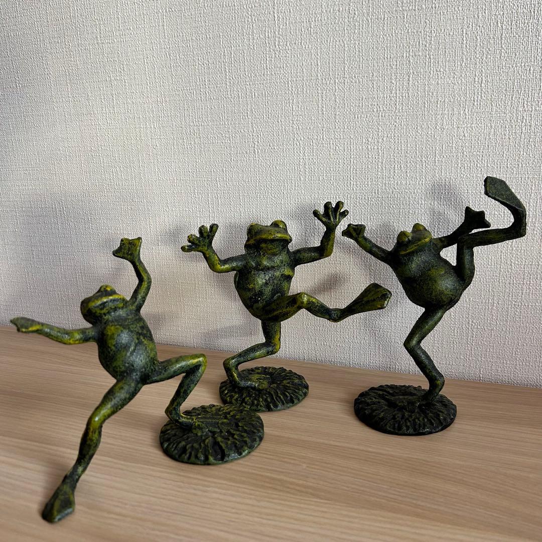 カエル　鋳物　鉄器　置物　セット　縁起物