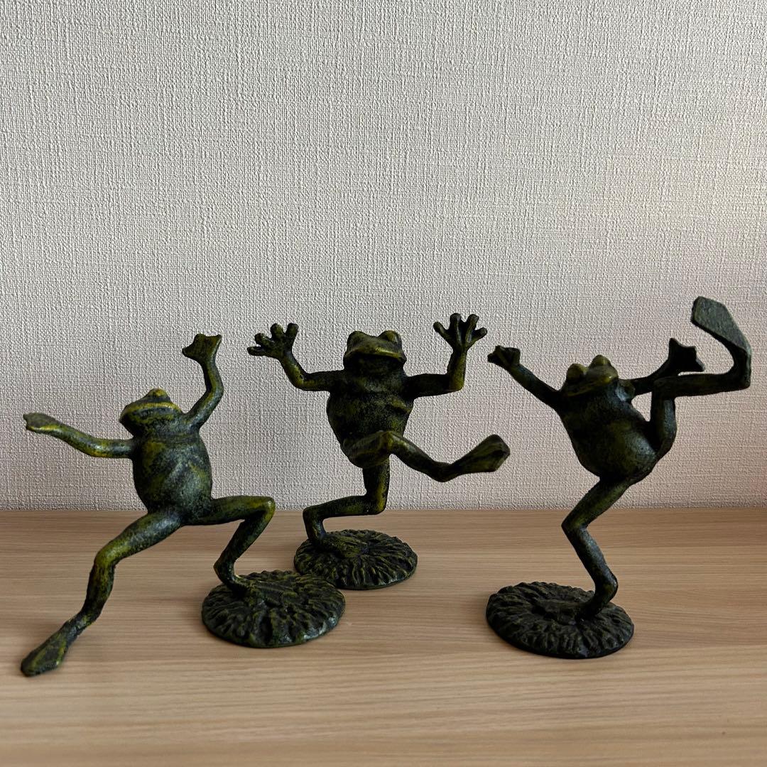 カエル　鋳物　鉄器　置物　セット　縁起物