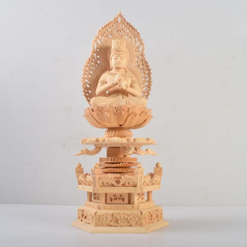 仏教美術　桧彫刻　大日如来坐像　仏像　華鬘台　C　8801