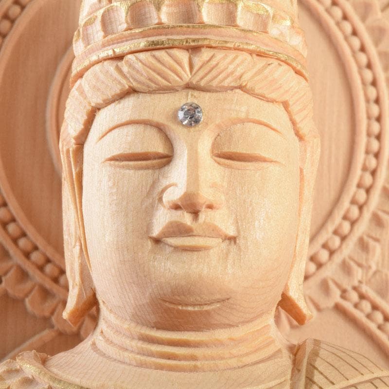 仏教美術　桧彫刻　大日如来坐像　仏像　華鬘台　C　8801