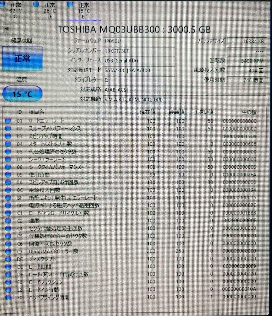 TOSHIBA 外付けHDD HD-MB30TS 3TB