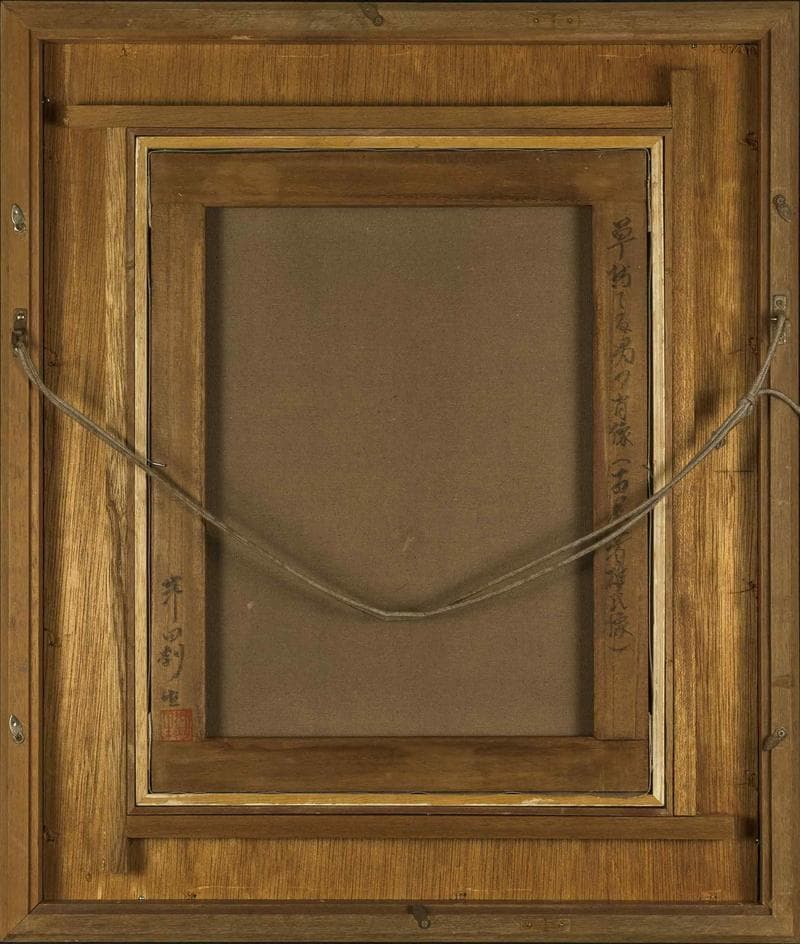 岸田劉生　油彩　肉筆『古屋芳雄像』表裏サイン　鑑定券　F6　タトウ　額　b866