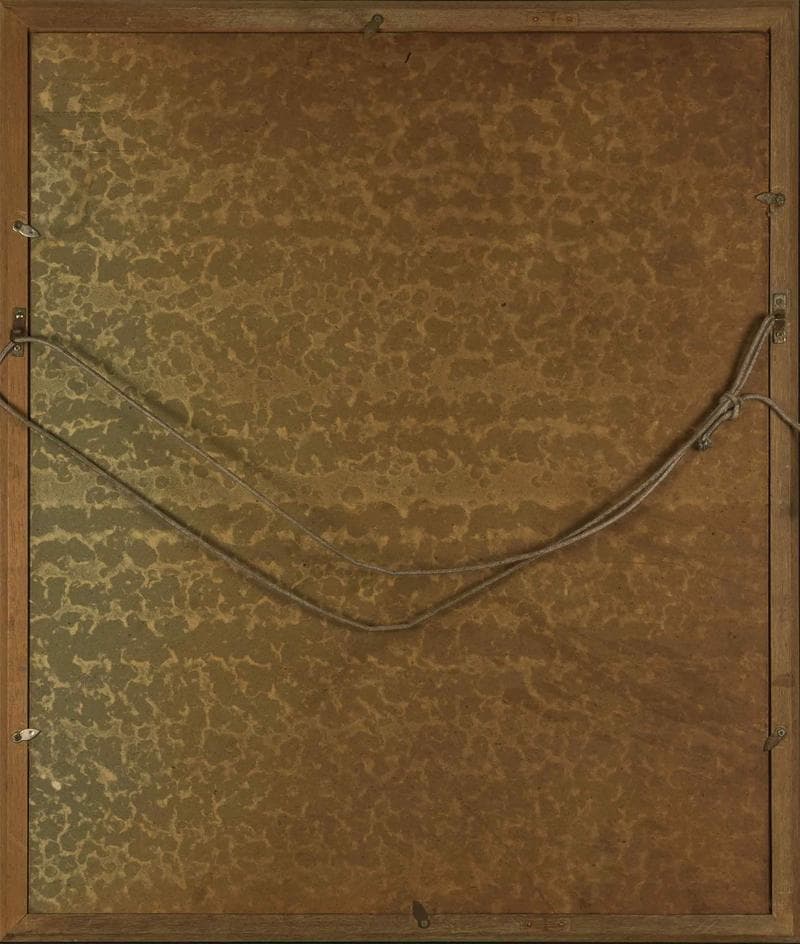 岸田劉生　油彩　肉筆『古屋芳雄像』表裏サイン　鑑定券　F6　タトウ　額　b866