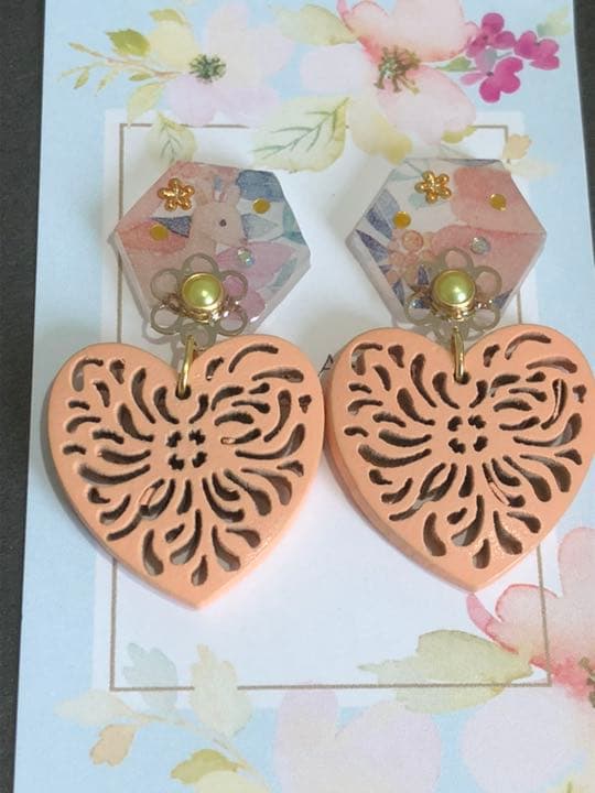レッカたん専用♡wood heart ピアス イヤリング