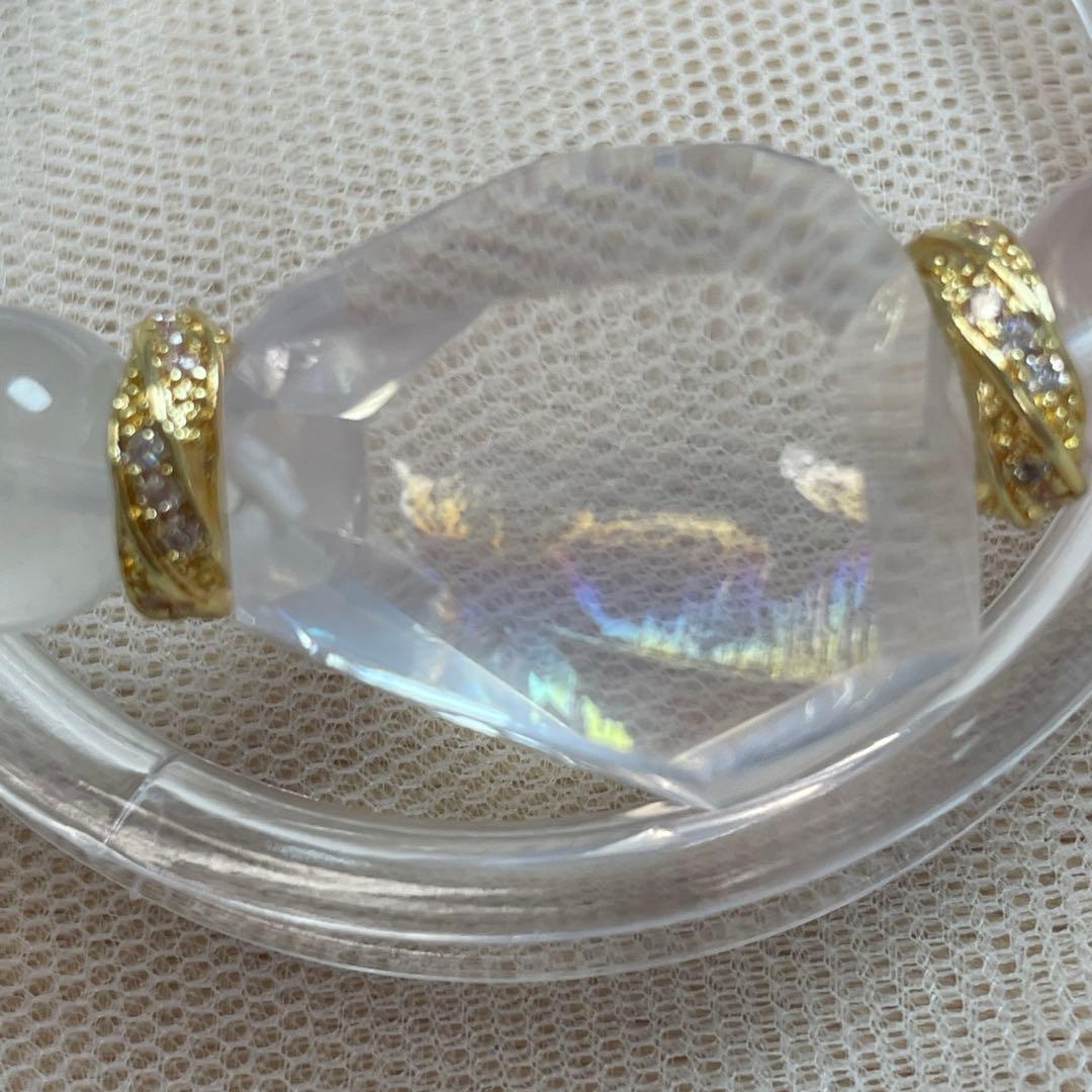 天然石 ローズクォーツラフカット スターローズクォーツ ブレスレット