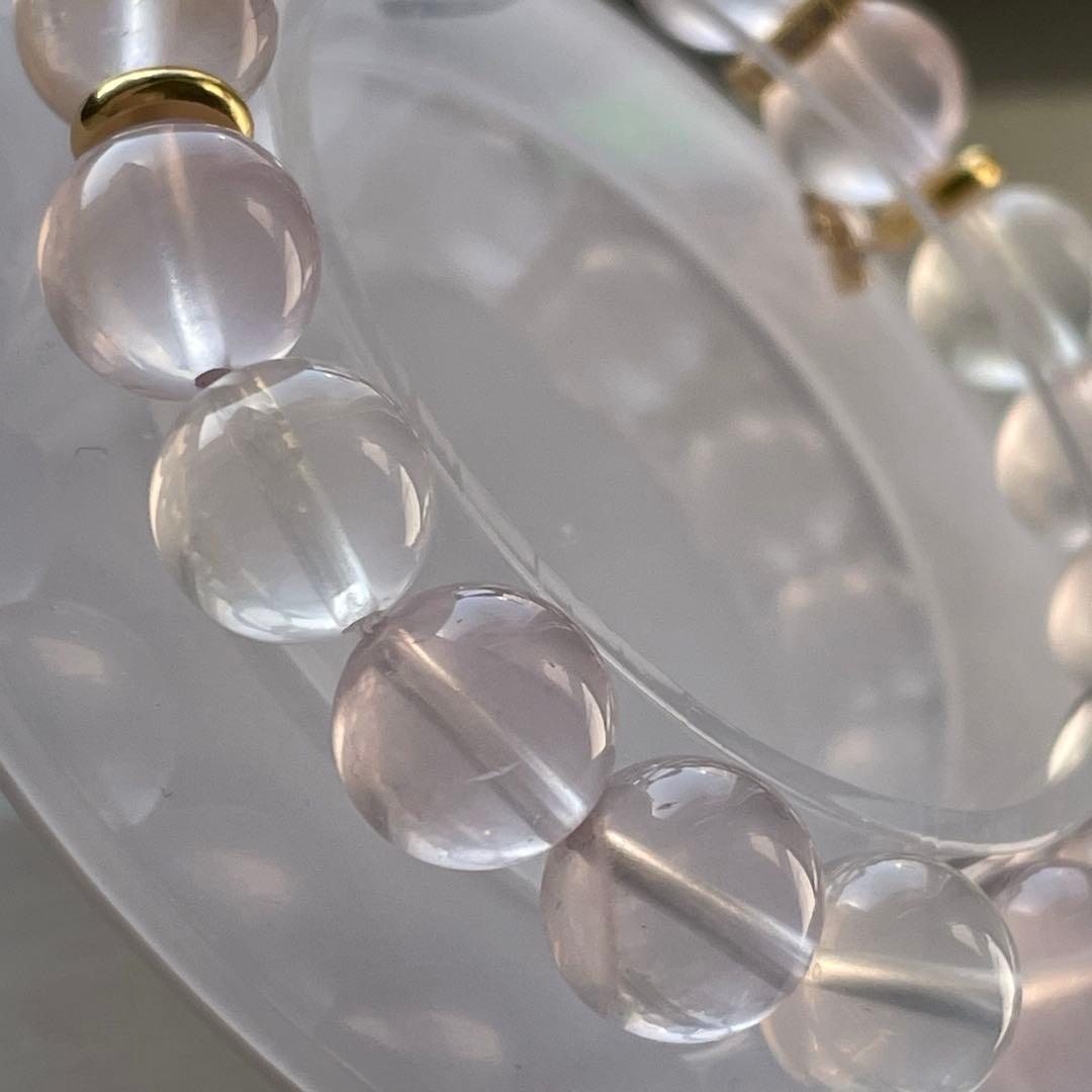 天然石 ローズクォーツラフカット スターローズクォーツ ブレスレット