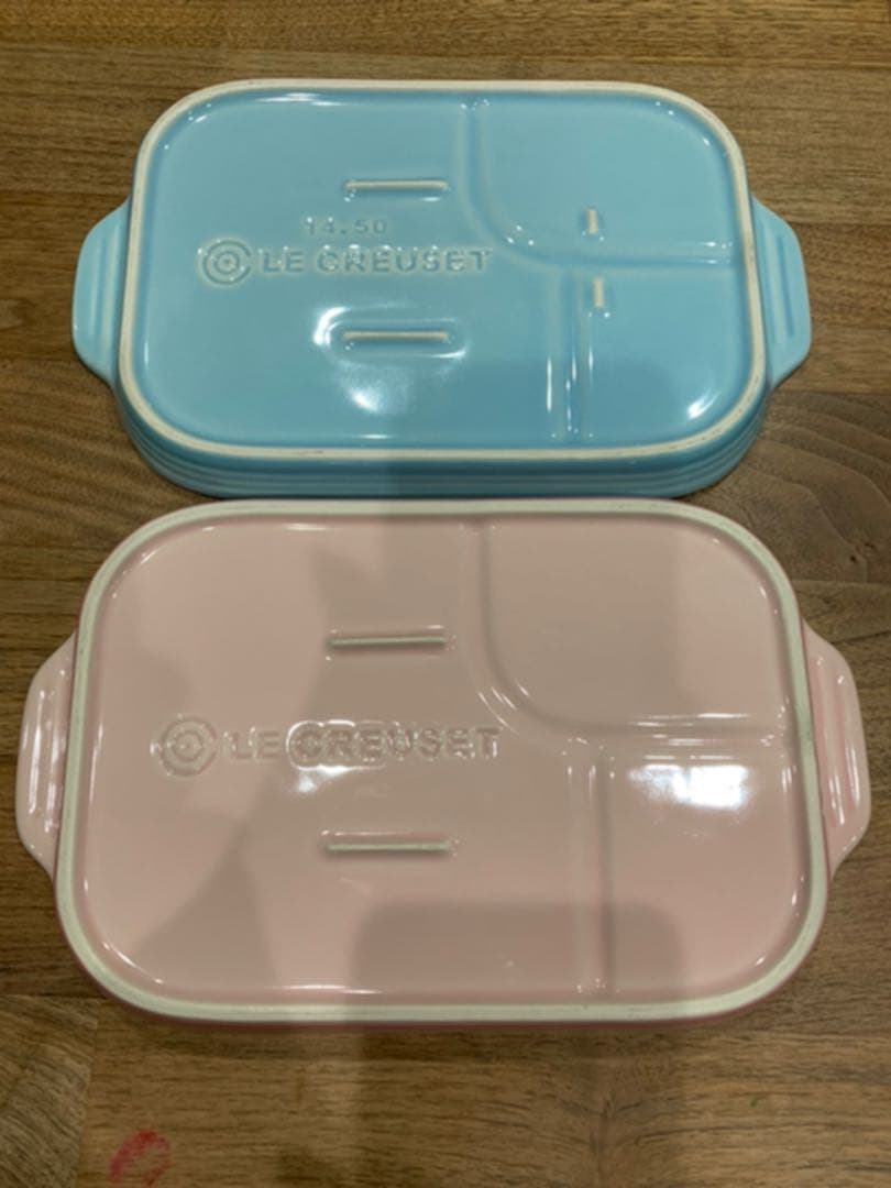 ベビー食器　ルクルーゼ　ピンク青セット