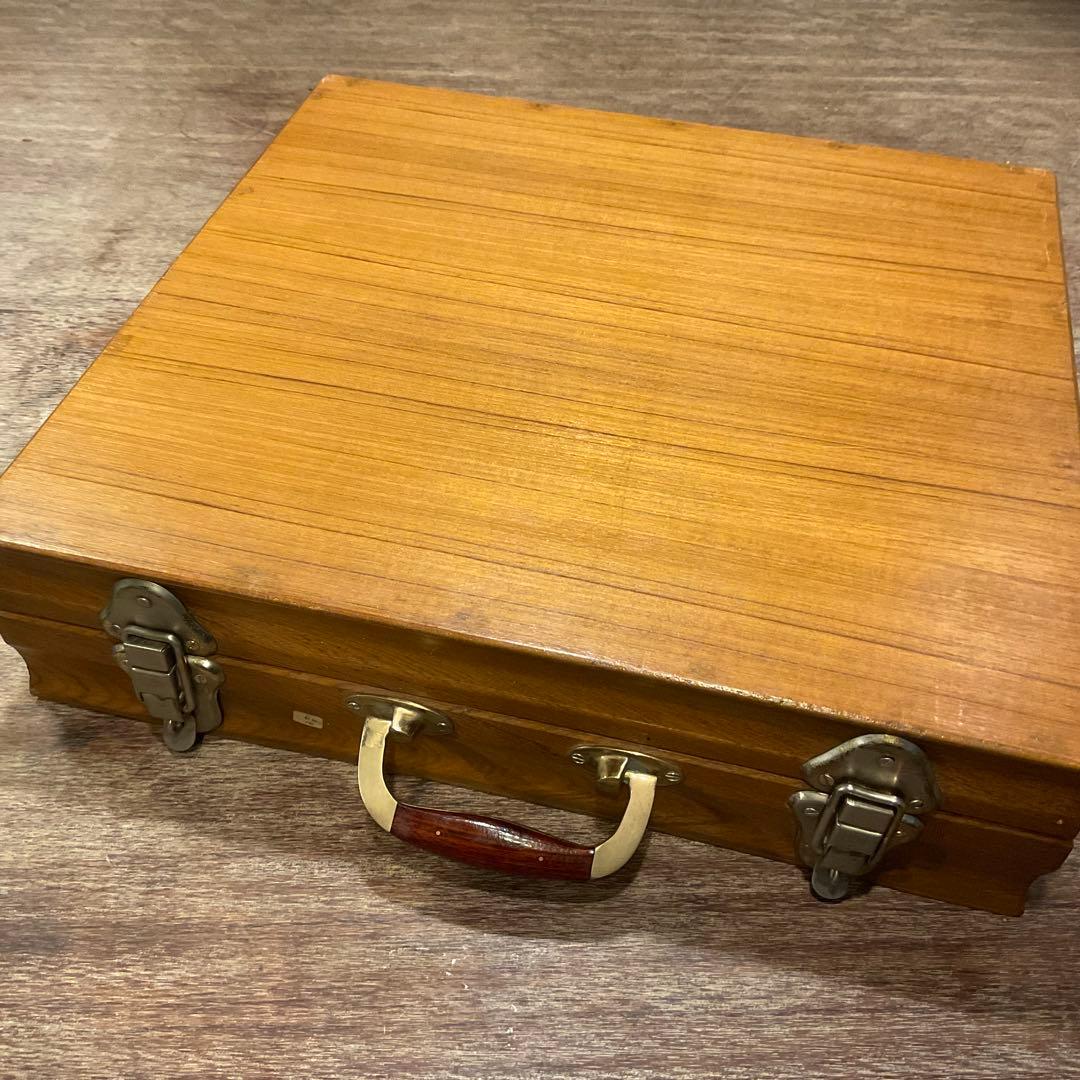 保管品！カトラリーセット タイ製 バンブー 竹 木箱 レトロ アンティーク