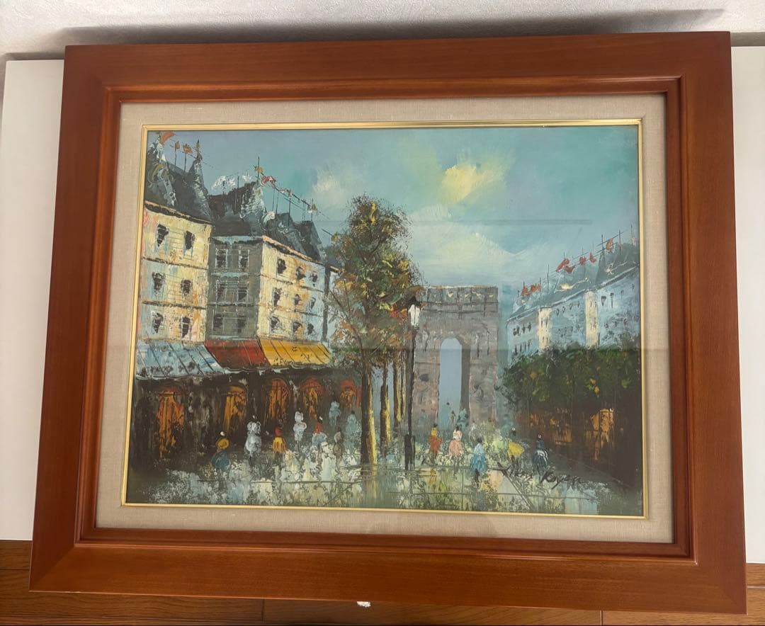 値段交渉受け付け中　 油彩画 パリの街並み 絵画　アンティーク　レトロ