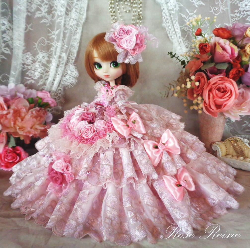 ベルサイユの薔薇 クラシカルロマンス ニュアンスピンクのフリルドールドレス