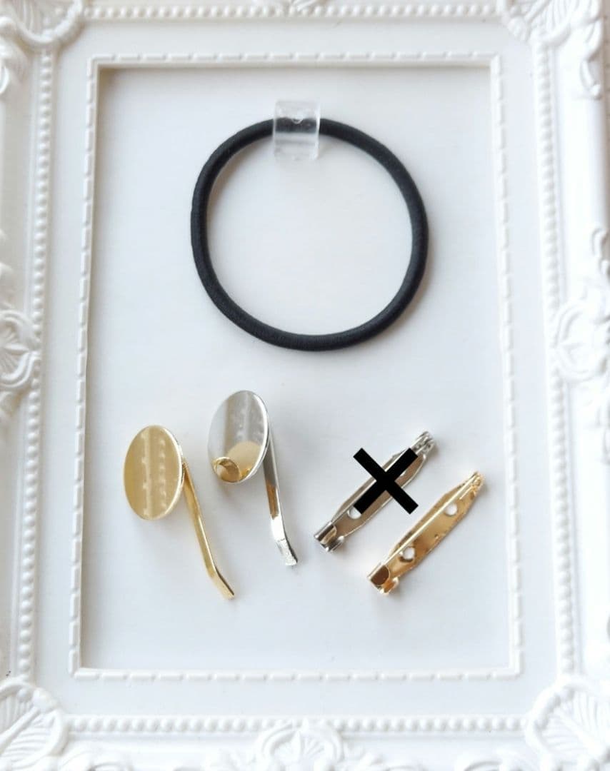 【1746】レジン　マトリカリア　ヘアゴム　ポニーフック　ブロ―チ　ハンドメイド