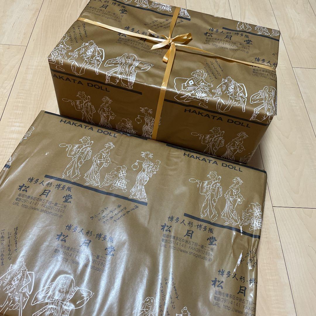 【保管品】博多人形 博多織 黒田武士 ガラスケース未開封