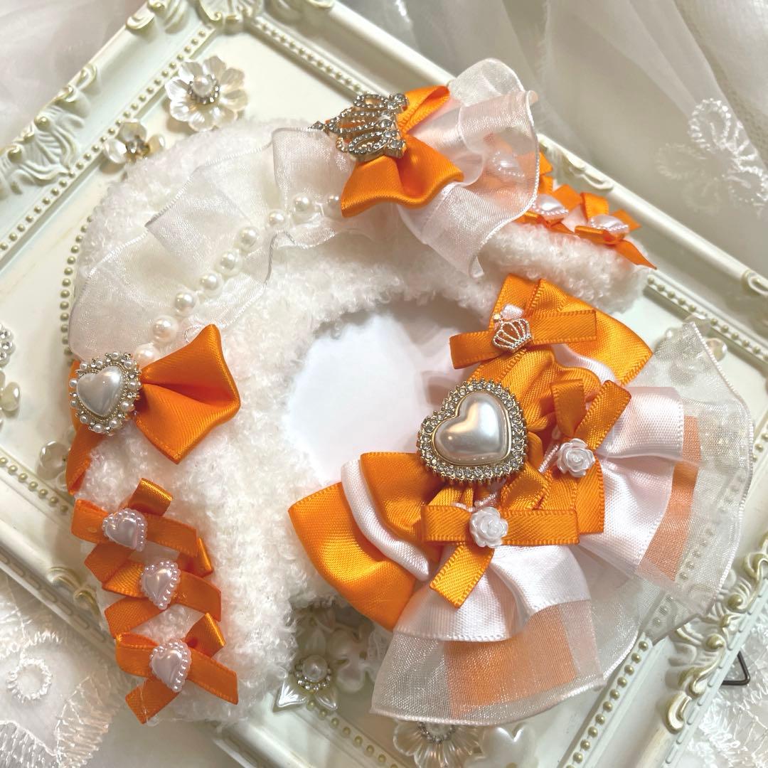 【25-64】ぬい服ちびぐるみ　いつぬい　12センチリボン　　ハートヘッドドレス