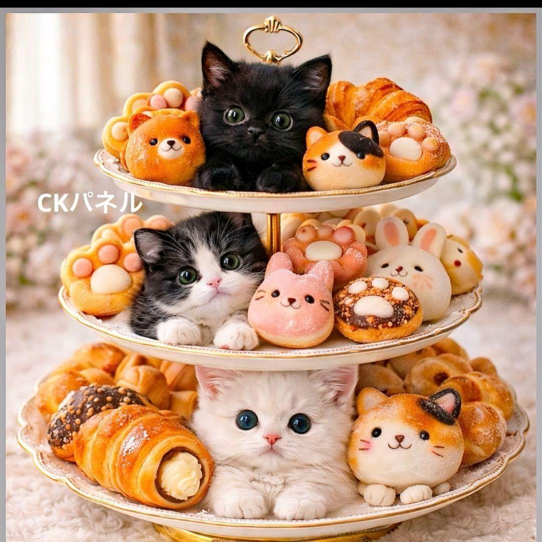 激レアねこパネル生地　ハンドメイド