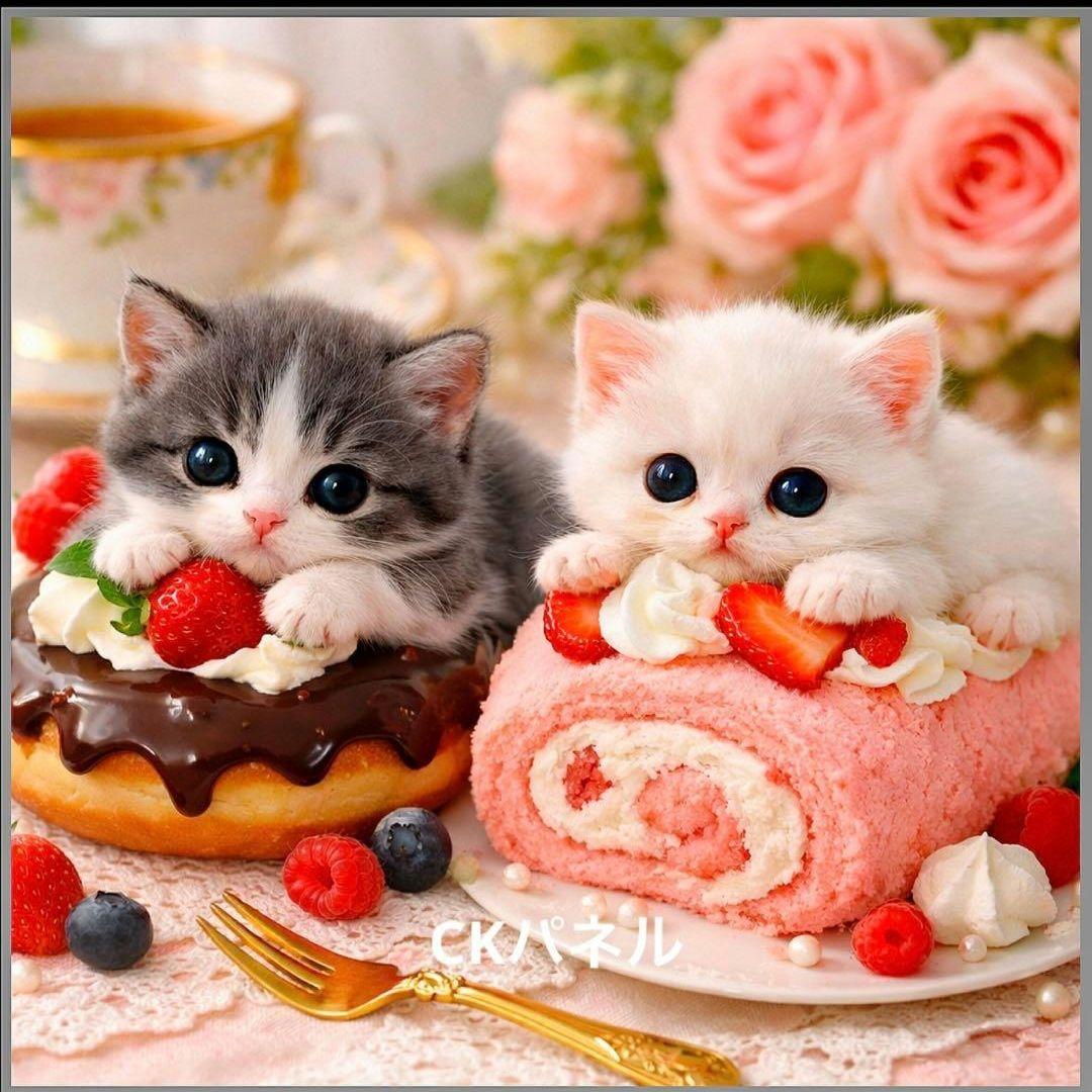 激レアねこパネル生地　ハンドメイド