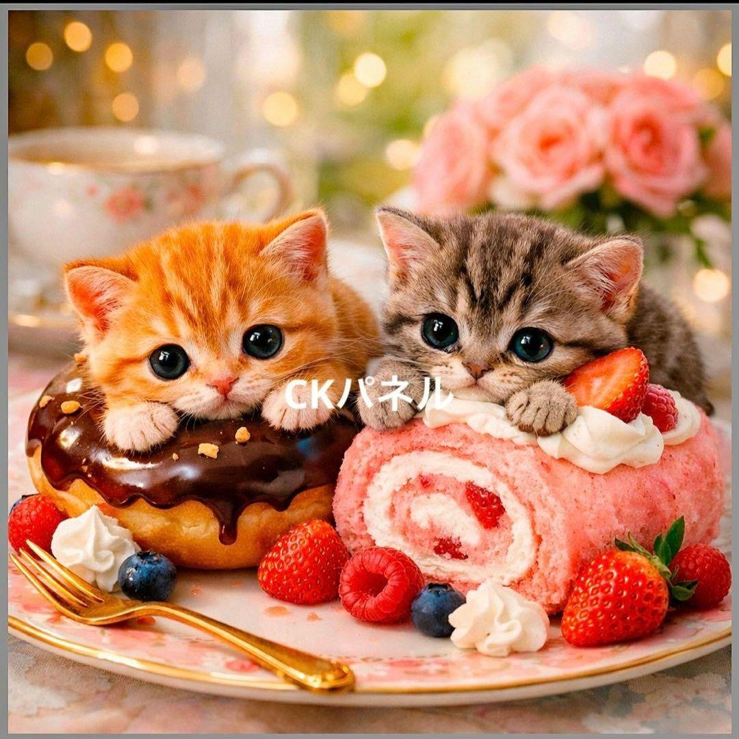 激レアねこパネル生地　ハンドメイド