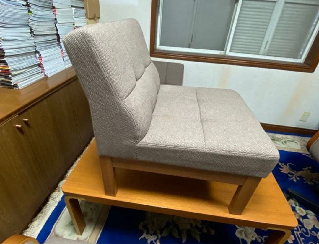 天童木工　グレー ファブリック ダイニングチェア①