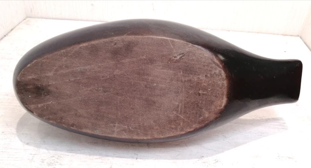 i☆【アンティーク】 木彫り 鴨 鳥 置物 木製 カモ 水鳥 オブジェ 木工品