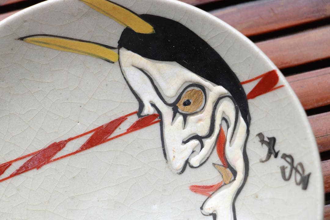 陶芸　清水焼　京都名所絵皿　８枚　木箱付　11.8cm