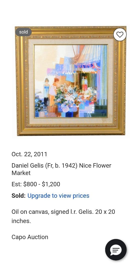 ダニエル・ジェリス ［女性と花］ 真作 逸品　 抽象画 油彩画