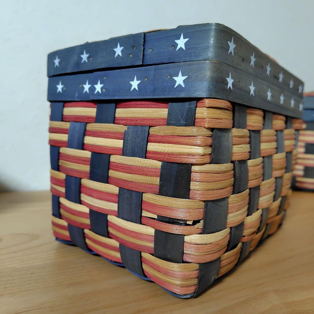 カゴ　バスケット　星模様　蓋付きバスケット　収納用　5個セット