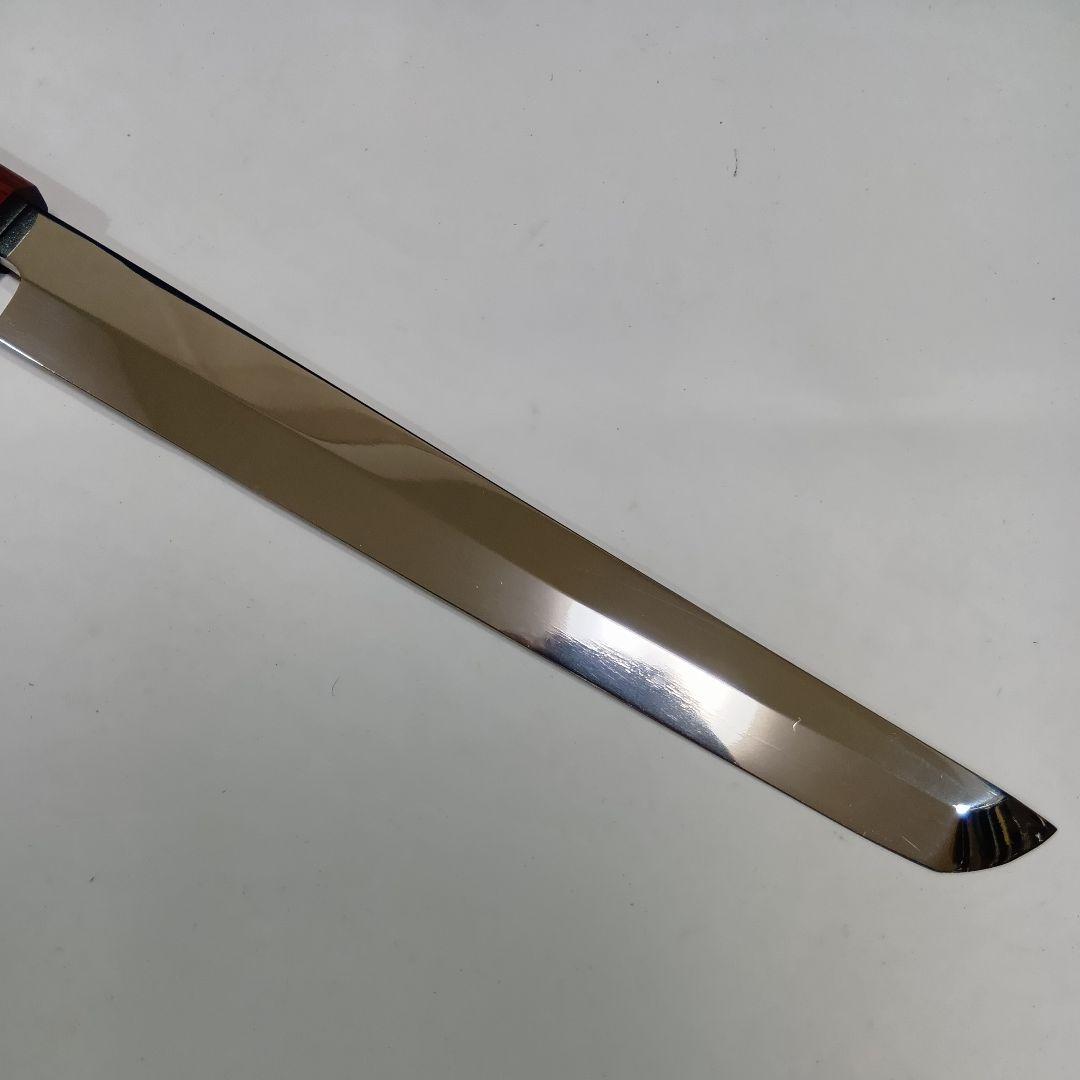 高炭素ステンレス鋼 全鋼 先丸 柳刃 27cm ９寸 包丁 右片刃 鏡面 八角柄