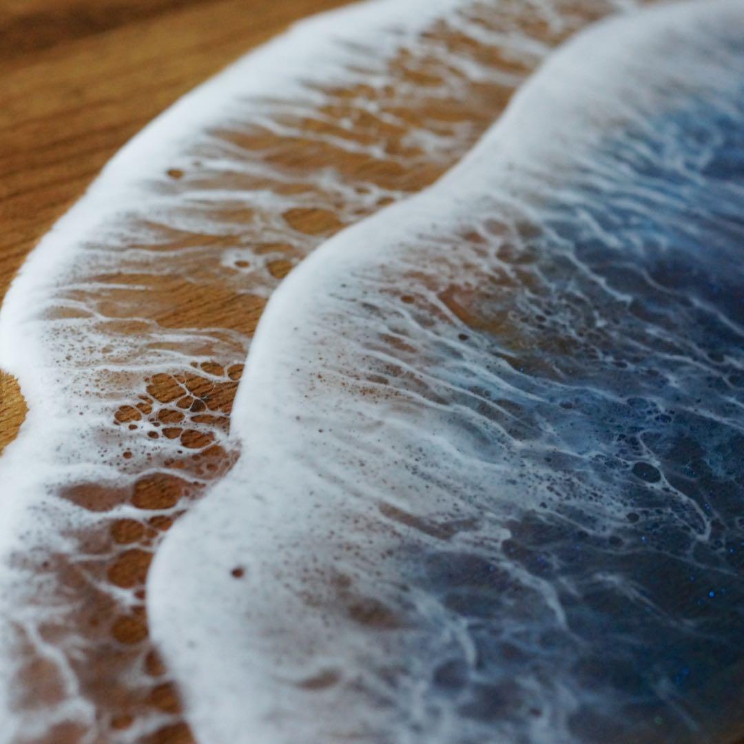 2台セット　スパイラルラック　レジンアート　木製　オーシャンレジンアート