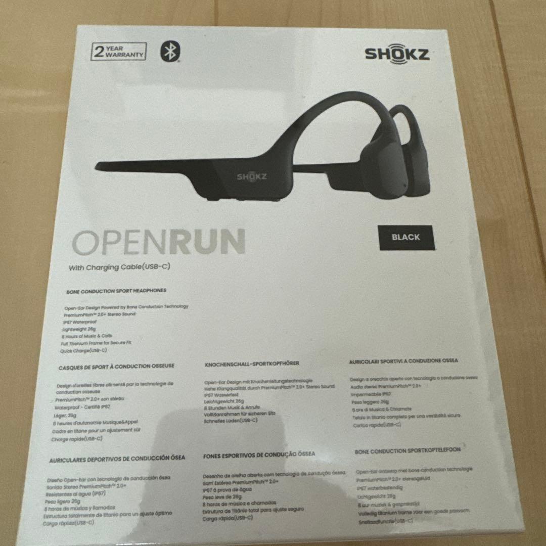 Shokz (ショックス) OpenRun 骨伝導　イヤホン ワイヤレス