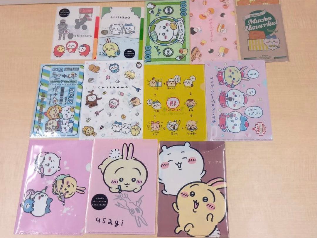 ❶ちいかわ ナガノ展 クリアファイル 一番くじ 下敷き 色紙など まとめ売り
