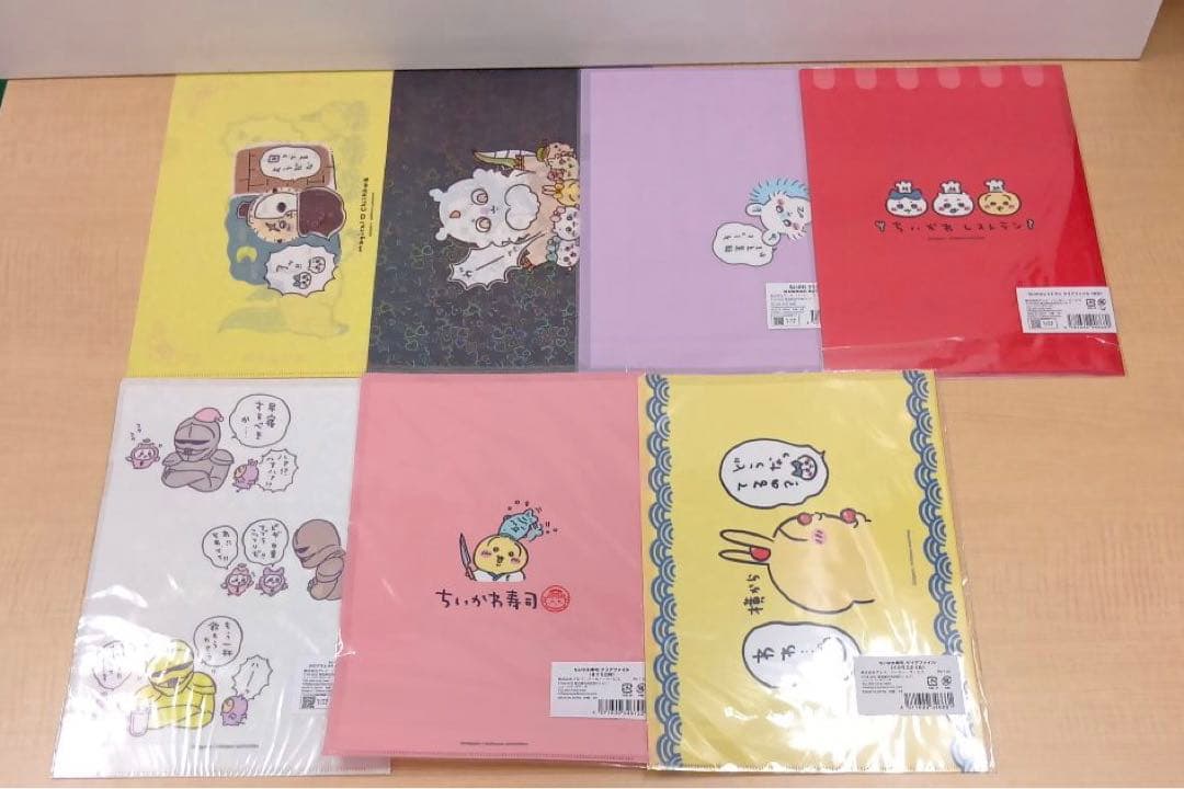 ❶ちいかわ ナガノ展 クリアファイル 一番くじ 下敷き 色紙など まとめ売り