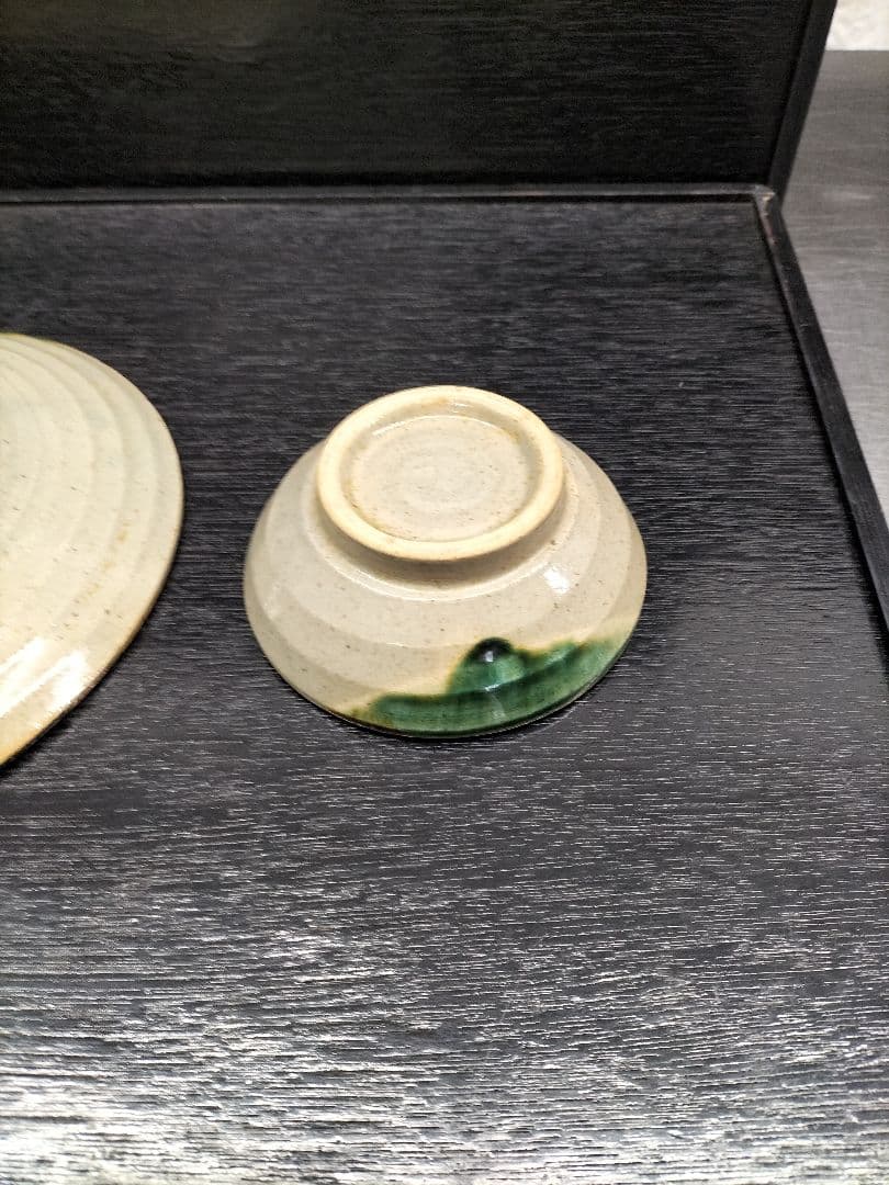 織部焼高台皿 大小　お刺身 天ぷら　日本料理 割烹 懐石