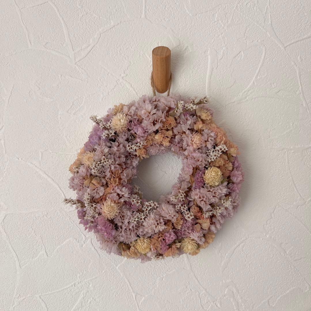 千日紅とスターチスの春待ちリース* * *ラッピング無料 ナチュラル プレゼント