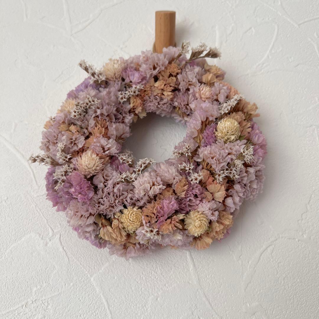 千日紅とスターチスの春待ちリース* * *ラッピング無料 ナチュラル プレゼント