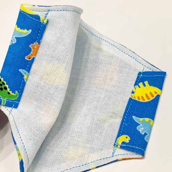 No.102 オーダーマスク　恐竜　ブルー　ハンドメイド　おまとめ割