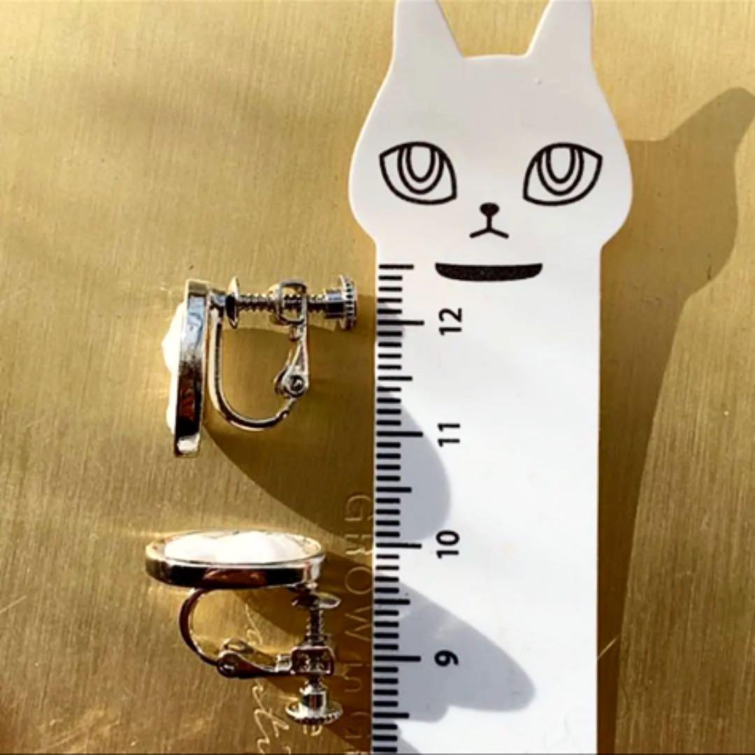 小さなカメオのイヤリング　偏光ピンク