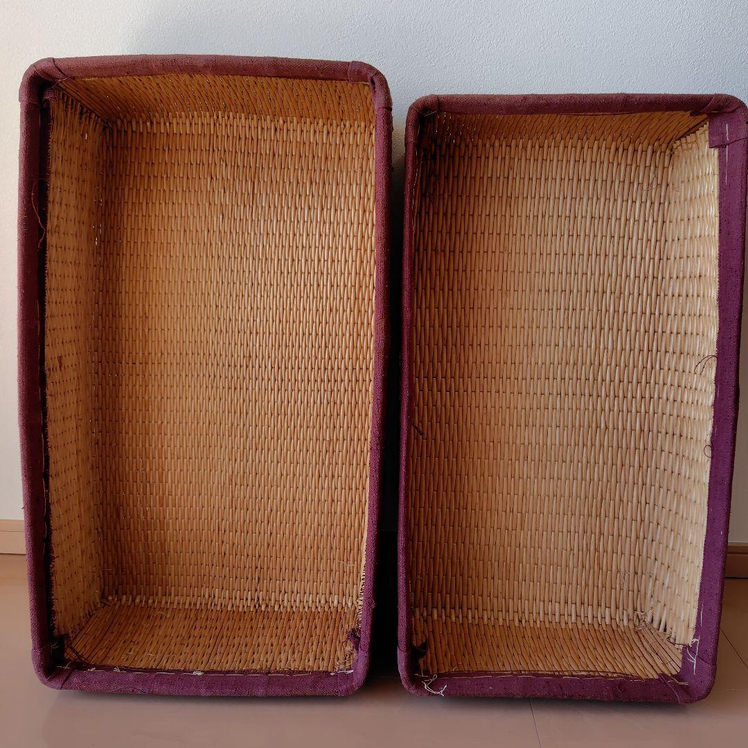 柳行李　大きめ　昭和レトロ　アンティーク籠