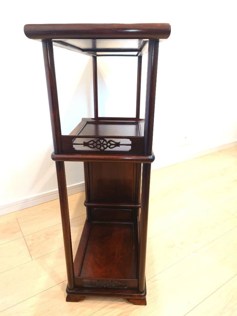 ★唐木家具 茶箪笥 飾り棚★検)アンティーク家具 すかし 和家具 ビンテージ