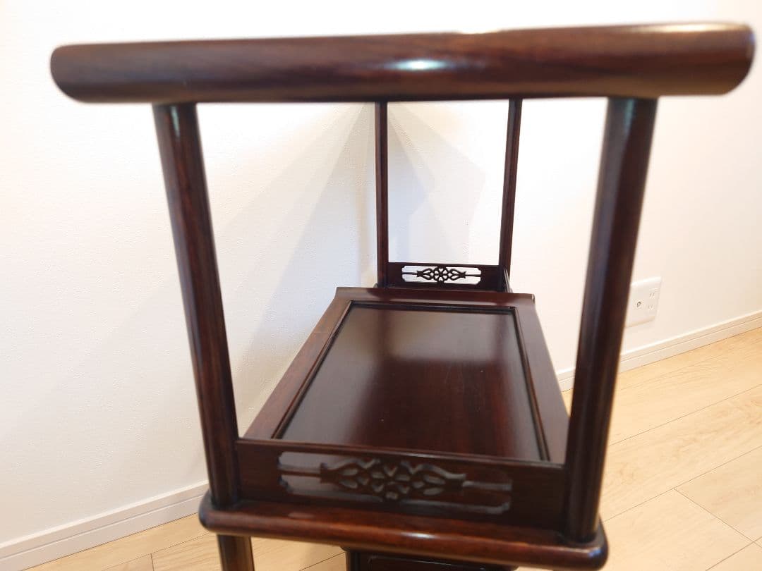 ★唐木家具 茶箪笥 飾り棚★検)アンティーク家具 すかし 和家具 ビンテージ