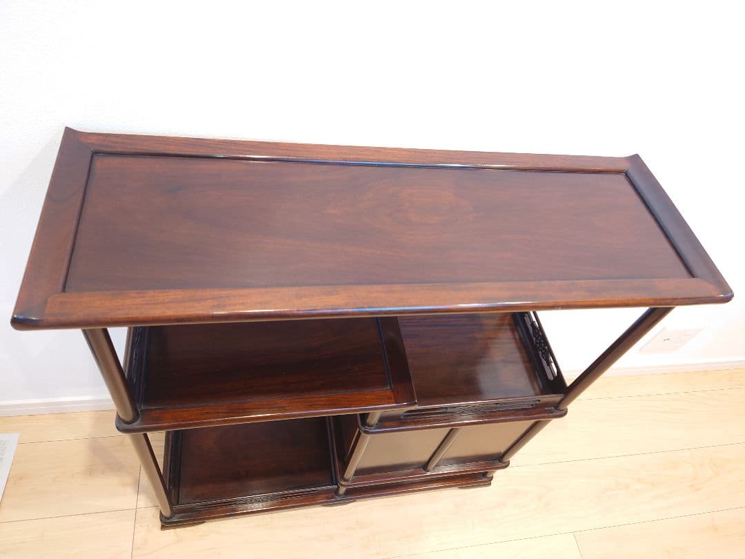 ★唐木家具 茶箪笥 飾り棚★検)アンティーク家具 すかし 和家具 ビンテージ