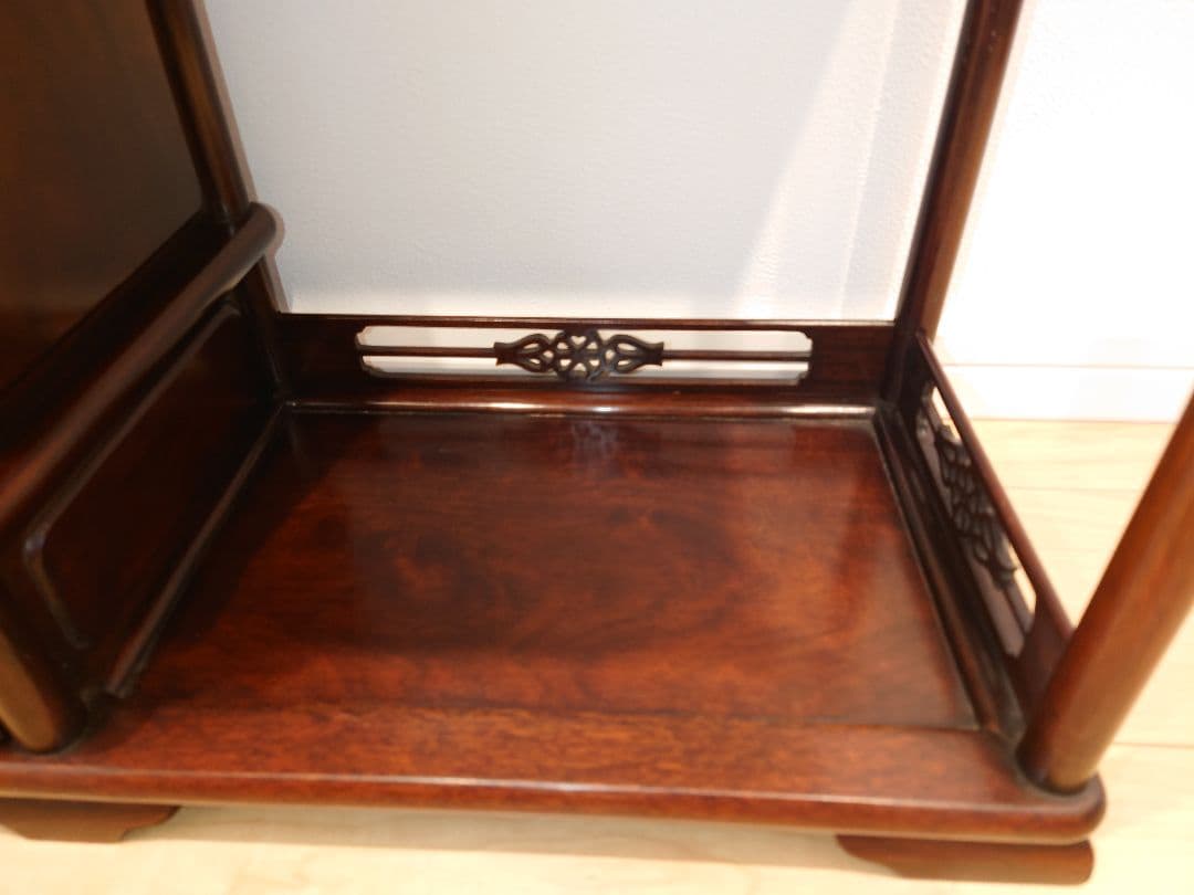 ★唐木家具 茶箪笥 飾り棚★検)アンティーク家具 すかし 和家具 ビンテージ