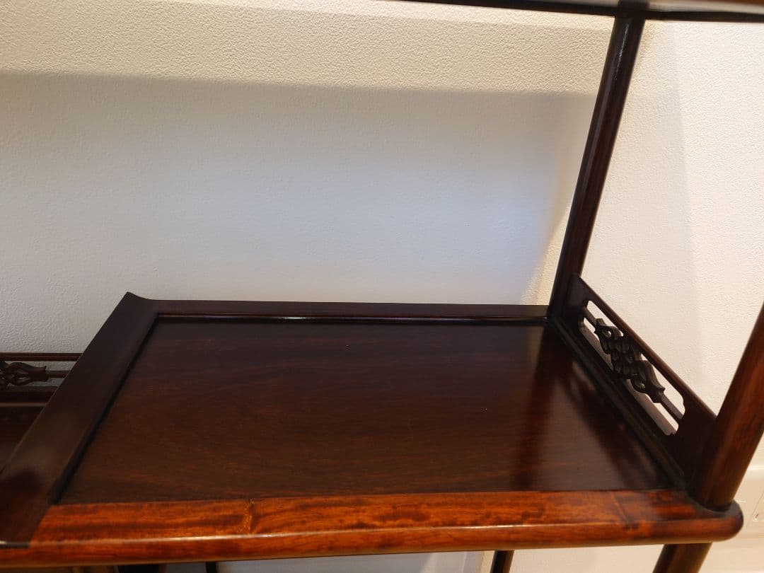 ★唐木家具 茶箪笥 飾り棚★検)アンティーク家具 すかし 和家具 ビンテージ