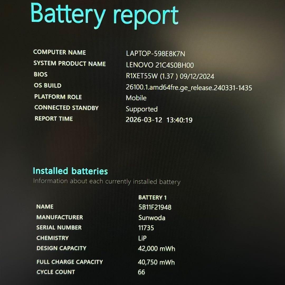 Windowsノート本体 26.ThinkPad L15Gen3 i5-1235U 16GB 512GB