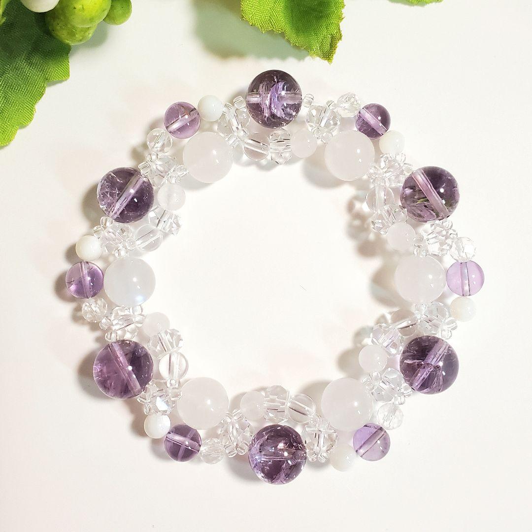 天然石　ブレスレット　＊No. 564＊ハンドメイド　パワーストーン　編み