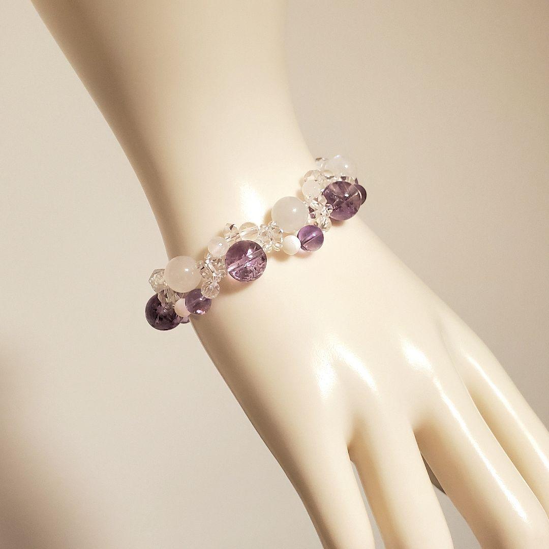 天然石　ブレスレット　＊No. 564＊ハンドメイド　パワーストーン　編み