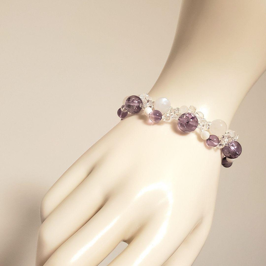 天然石　ブレスレット　＊No. 564＊ハンドメイド　パワーストーン　編み