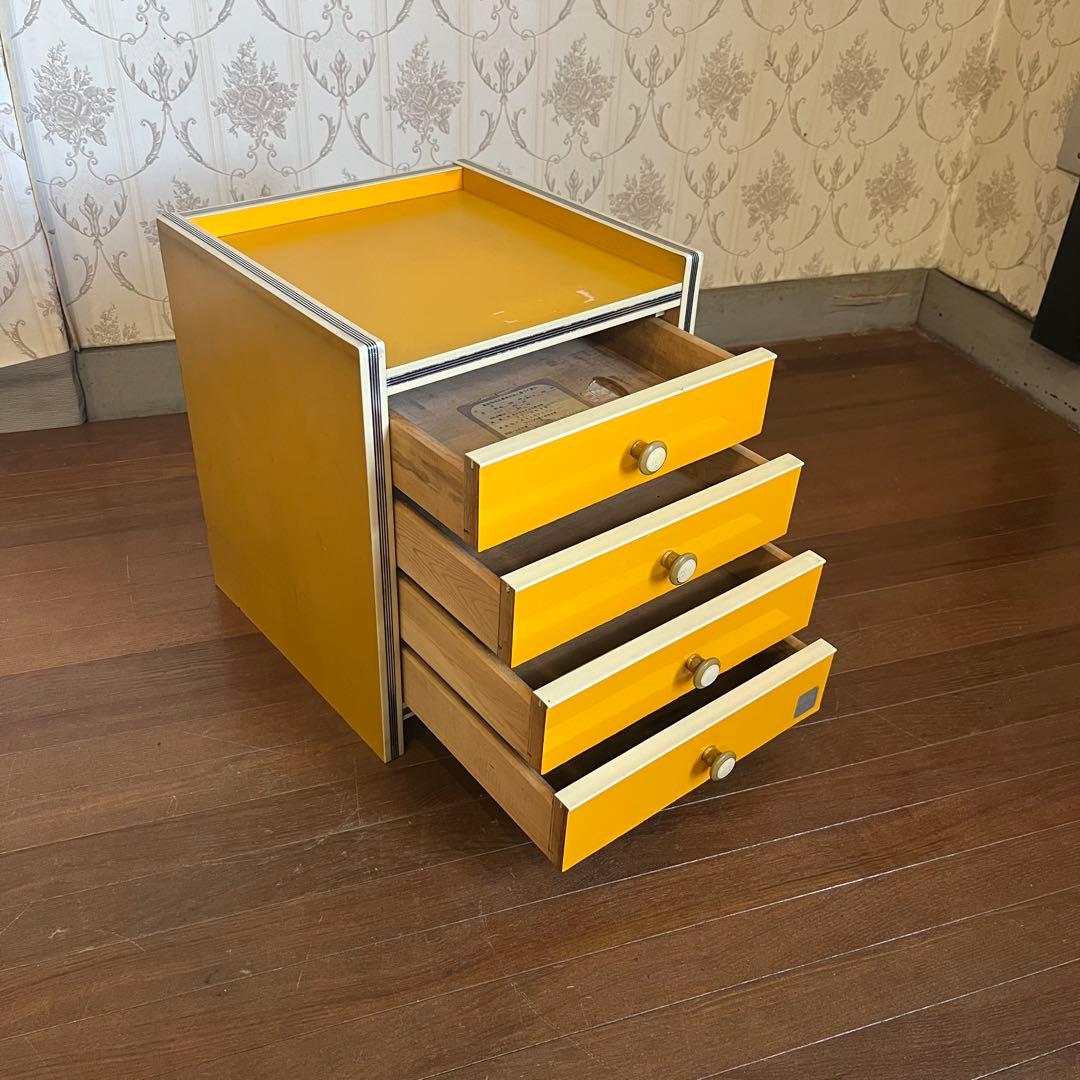 【アンティーク】昭和レトロ レトロポップ 4段 小引出し 小物入れ 古道具