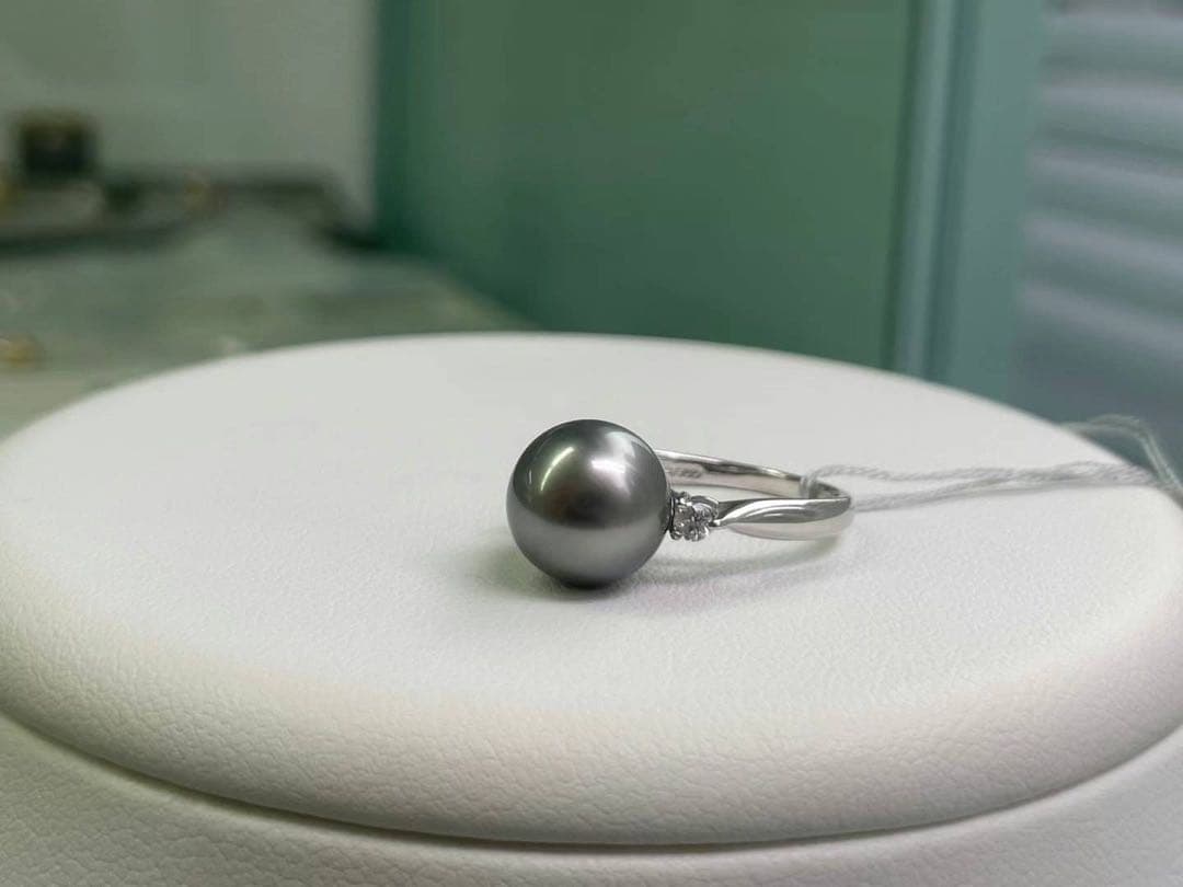 超大珠10㎜!! 真珠科学研究所OCEANBLUE高品質真珠リング!!